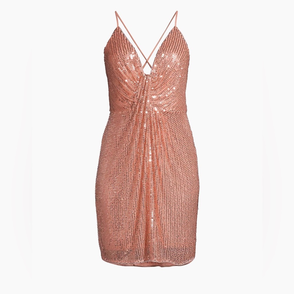 NWT Liv Foster
Draped Beaded Sequin Minidress size 4